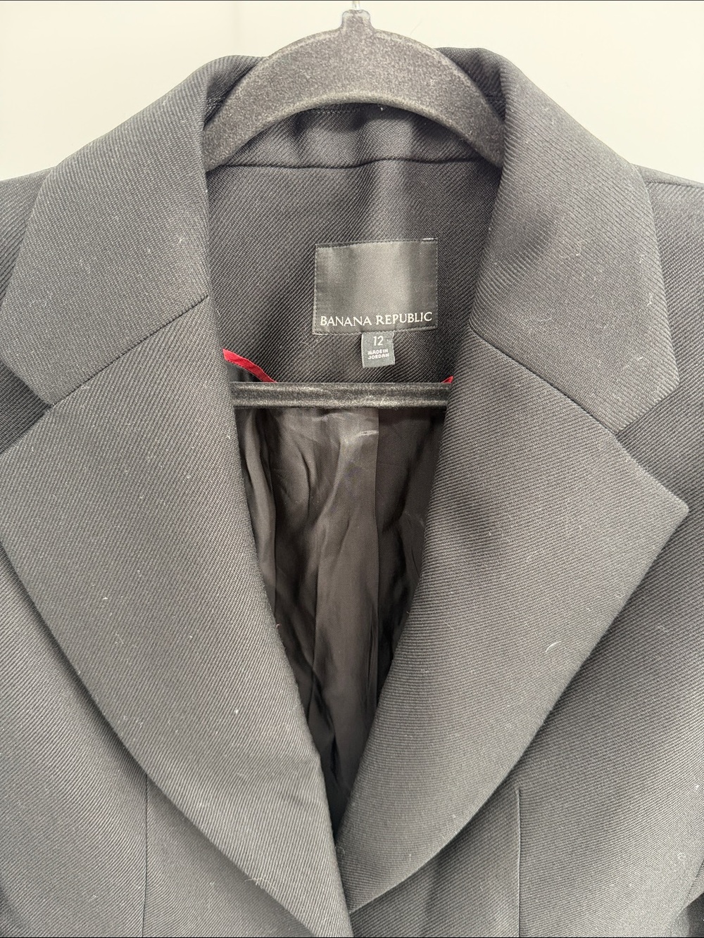 Banana Republic Lido Sculpted wool single button black professional blazer sz 12 - Picture 3 of 8